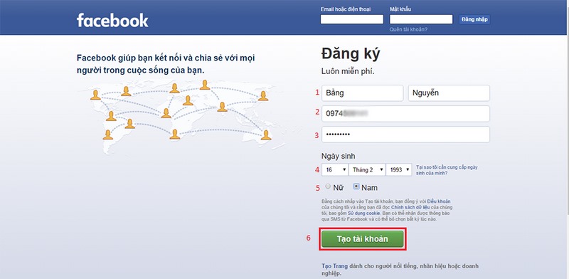 Lưu ý khi tạo tài khoản Facebook