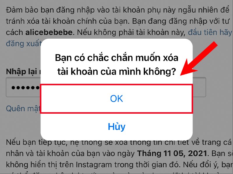 Cách xóa tài khoản Instagram trên máy tính