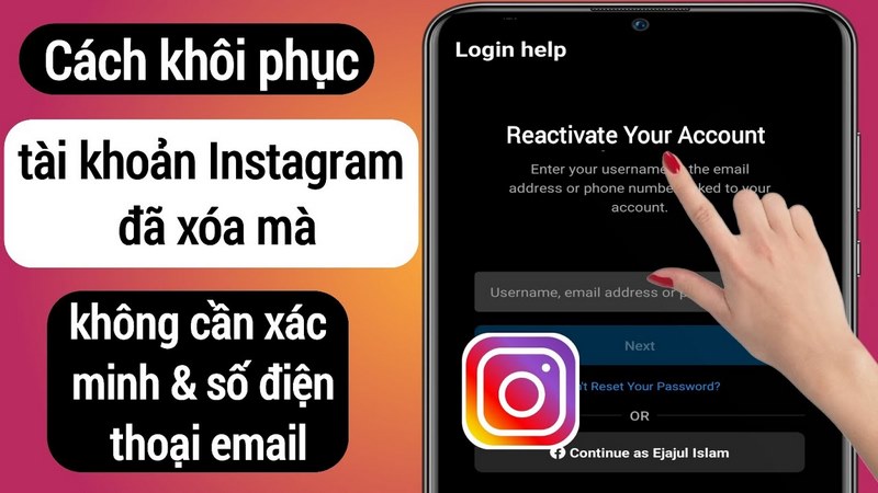 Khôi phục tài khoản Instagram đã xóa