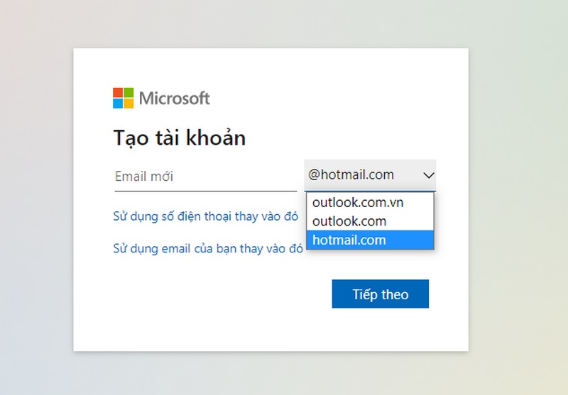 Cách đăng ký tài khoản Hotmail miễn phí