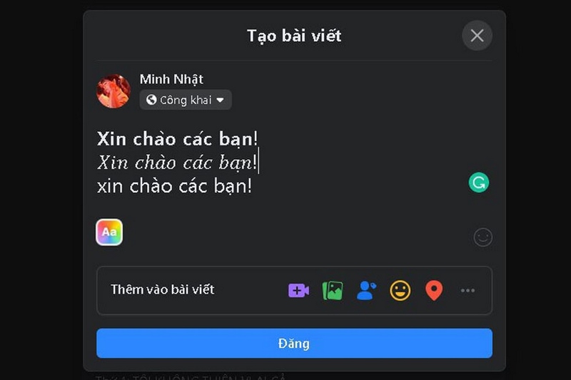 Viết chữ kiểu trên Facebook khiến bài viết của mình nổi bật hơn