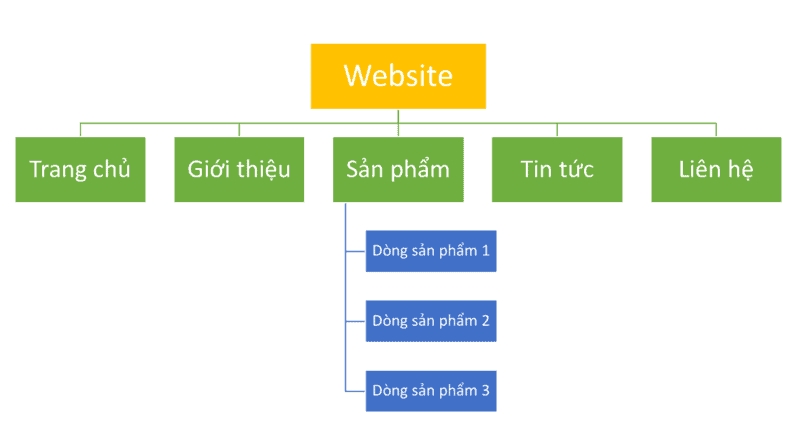 Cấu trúc website đề cập đến cách tổ chức, sắp xếp các trang