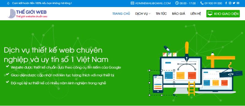 Thegioiweb.com.vn đảm bảo chất lượng dịch vụ 